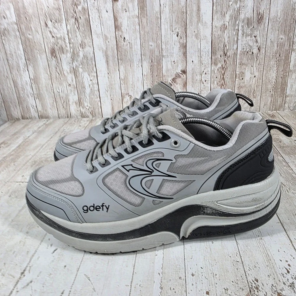 Gravity Defyer G-Defy Ion Mens 11 Wide Grey Black Walking Shoes TB9022MGS-W
